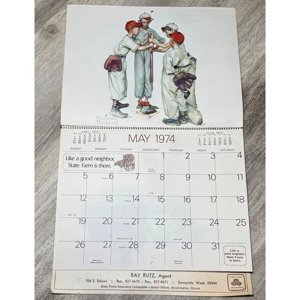 Vintage‎ Norman Rockwell 1974 appointment calendar.
